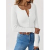 image:imageANRABESS Ribbed Henley Long Sleeve Shirts for WomenWhite