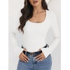 image:imageANRABESS Ribbed Square Neck Slim Long Sleeve Shirts for WomenWhite