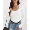image:imageANRABESS Ribbed Square Neck Slim Long Sleeve Shirts for WomenWhite