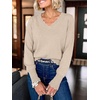 image:imageANRABESS Sweaters for Women Lightweight Loose Fit V Neck Fall OutfitsAlmond