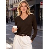 image:imageANRABESS Sweaters for Women Lightweight Loose Fit V Neck Fall OutfitsCoffee