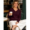 image:imageANRABESS Sweaters for Women Lightweight Loose Fit V Neck Fall OutfitsDrak Red