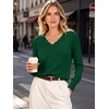 image:imageANRABESS Sweaters for Women Lightweight Loose Fit V Neck Fall OutfitsForest Green