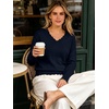 image:imageANRABESS Sweaters for Women Lightweight Loose Fit V Neck Fall OutfitsNavy Blue