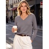 image:imageANRABESS Sweaters for Women Lightweight Loose Fit V Neck Fall OutfitsNutmeg