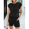 image:imageANRABESS Two Piece Sets for Women 2026 Summer Short Lounge SetBlack