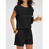 image:imageANRABESS Two Piece Sets for Women 2026 Summer Short Lounge SetBlack