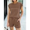 image:imageANRABESS Two Piece Sets for Women 2026 Summer Short Lounge SetBrown