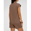 image:imageANRABESS Two Piece Sets for Women 2026 Summer Short Lounge SetBrown