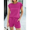 image:imageANRABESS Two Piece Sets for Women 2026 Summer Short Lounge SetHot Pink