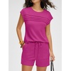 image:imageANRABESS Two Piece Sets for Women 2026 Summer Short Lounge SetHot Pink
