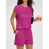 image:imageANRABESS Two Piece Sets for Women 2026 Summer Short Lounge SetHot Pink
