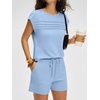 image:imageANRABESS Two Piece Sets for Women 2026 Summer Short Lounge SetLight Blue