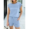image:imageANRABESS Two Piece Sets for Women 2026 Summer Short Lounge SetLight Blue