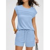 image:imageANRABESS Two Piece Sets for Women 2026 Summer Short Lounge SetLight Blue