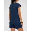 image:imageANRABESS Two Piece Sets for Women 2026 Summer Short Lounge SetNavy Blue