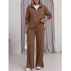 image:imageANRABESS Two Piece Sets for Women Half Zip SweatsuitsBrown