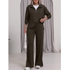 image:imageANRABESS Two Piece Sets for Women Half Zip SweatsuitsDark Brown