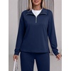 image:imageANRABESS Two Piece Sets for Women Half Zip SweatsuitsNavy Blue