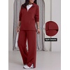 image:imageANRABESS Two Piece Sets for Women Half Zip SweatsuitsRed