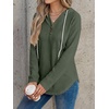 image:imageANRABESS Waffle Knit Hoodies for Women Lightweight SweatshirtArmy Green