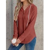 image:imageANRABESS Waffle Knit Hoodies for Women Lightweight SweatshirtBirck Red
