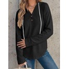 image:imageANRABESS Waffle Knit Hoodies for Women Lightweight SweatshirtBlack