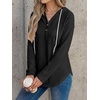 image:imageANRABESS Waffle Knit Hoodies for Women Lightweight SweatshirtBlack
