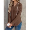 image:imageANRABESS Waffle Knit Hoodies for Women Lightweight SweatshirtBrown