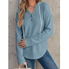 image:imageANRABESS Waffle Knit Hoodies for Women Lightweight SweatshirtDusty Blue