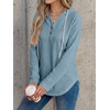 image:imageANRABESS Waffle Knit Hoodies for Women Lightweight SweatshirtDusty Blue