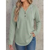 image:imageANRABESS Waffle Knit Hoodies for Women Lightweight SweatshirtGray Green
