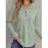 image:imageANRABESS Waffle Knit Hoodies for Women Lightweight SweatshirtGray Green