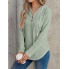 image:imageANRABESS Waffle Knit Hoodies for Women Lightweight SweatshirtGray Green