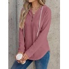 image:imageANRABESS Waffle Knit Hoodies for Women Lightweight SweatshirtMauve