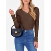 image:imageANRABESS Women Long Sleeve Ribbed Fitted Sweaters TopBrown