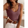 image:imageANRABESS Women Summer Sleeveless Sweaters Scoop Neck Tank TopsBrick Red