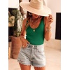 image:imageANRABESS Women Summer Sleeveless Sweaters Scoop Neck Tank TopsForest Green