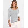 image:imageANRABESS Womens 34 Sleeve Tops V Neck Fitted Ribbed Tee ShirtsBright Grey