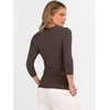 image:imageANRABESS Womens 34 Sleeve Tops V Neck Fitted Ribbed Tee ShirtsCoffee