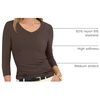 image:imageANRABESS Womens 34 Sleeve Tops V Neck Fitted Ribbed Tee ShirtsCoffee