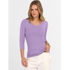image:imageANRABESS Womens 34 Sleeve Tops V Neck Fitted Ribbed Tee ShirtsLight Purple