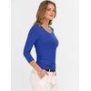 image:imageANRABESS Womens 34 Sleeve Tops V Neck Fitted Ribbed Tee ShirtsRoyal Blue