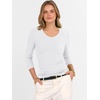 image:imageANRABESS Womens 34 Sleeve Tops V Neck Fitted Ribbed Tee ShirtsWhite