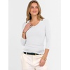 image:imageANRABESS Womens 34 Sleeve Tops V Neck Fitted Ribbed Tee ShirtsWhite