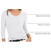 image:imageANRABESS Womens 34 Sleeve Tops V Neck Fitted Ribbed Tee ShirtsWhite