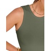 image:imageANRABESS Womens Crop Tank Tops High Neck Sleeveless Ribbed Fitted ShirtsArmy Green