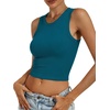 image:imageANRABESS Womens Crop Tank Tops High Neck Sleeveless Ribbed Fitted ShirtsIndigo