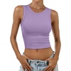 image:imageANRABESS Womens Crop Tank Tops High Neck Sleeveless Ribbed Fitted ShirtsLight Purple