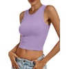image:imageANRABESS Womens Crop Tank Tops High Neck Sleeveless Ribbed Fitted ShirtsLight Purple